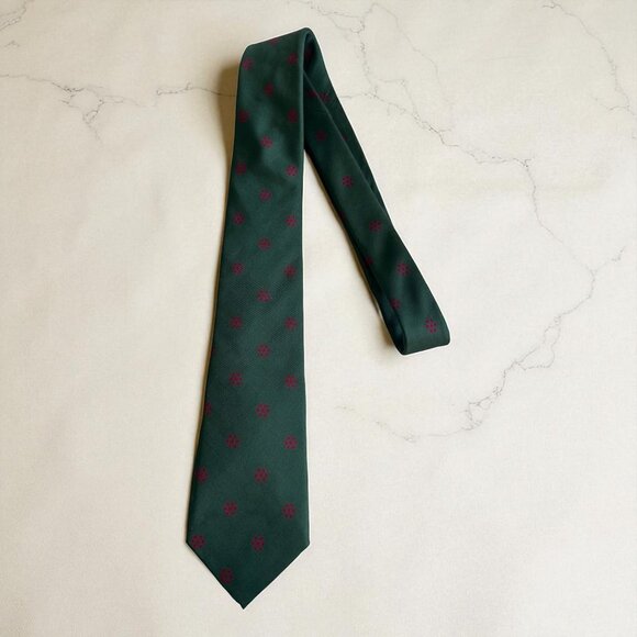 EGON VON FURSTENBERG Men's Vintage Green 100% Silk TIe - Picture 1 of 8